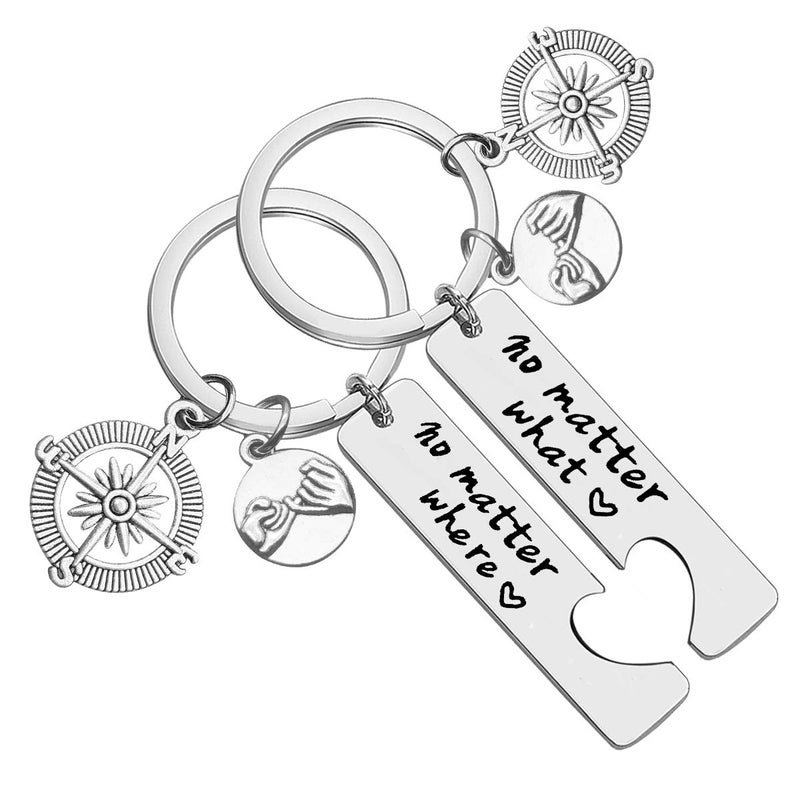 Xiahuyu Best Friend Keychain Friendship Gifts No Matter What No Matter Where Keychain Set Best Friends Gift Long Distance Friendship Keychains Christmas Birthday Gifts Best Friend Keychains Set of 2 - Image 1